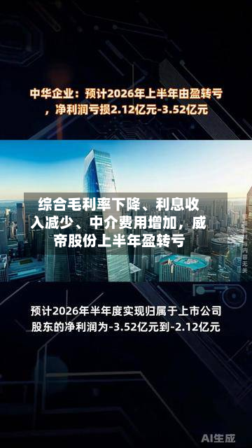 综合毛利率下降、利息收入减少、中介费用增加,威帝股份上半年盈转亏-第1张图片